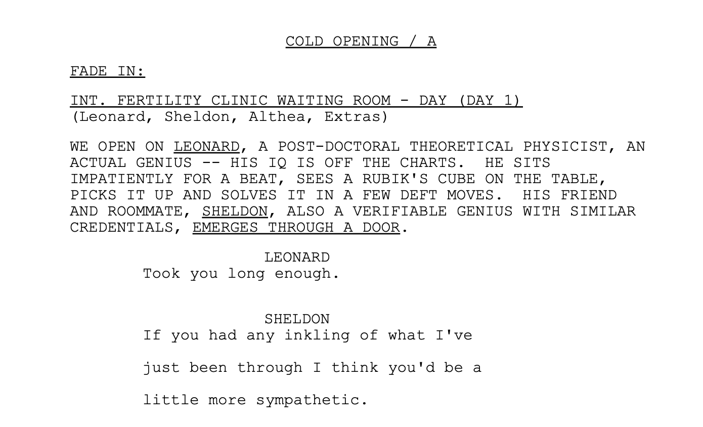 Sitcom Script Template