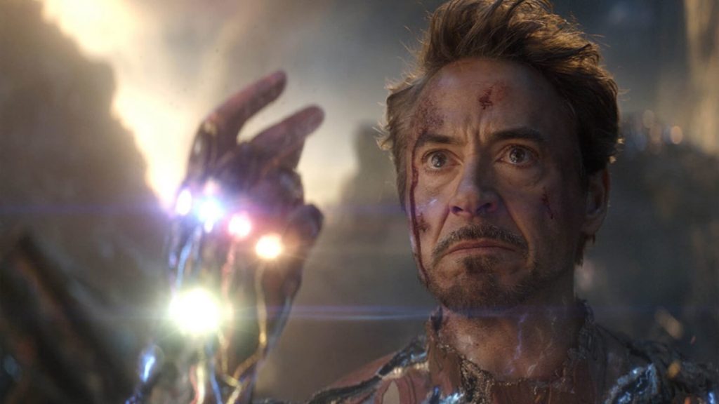 Iron Man (Robert Downey Jr.) snapping his fingers to save the day in 'Avengers: Endgame;' 'Avengers: Endgame' (2019)